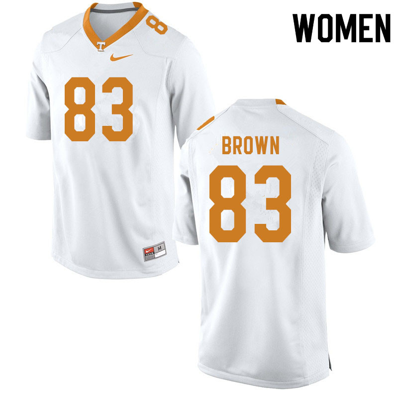 Women #83 Sean Brown Tennessee Volunteers College Football Jerseys Sale-White